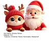 Seasonal Glass Door Decor Santa Claus Reindeer Window Cling, Christmas Static Sticker Holiday Decals for Party, Removable Reusable Decoration