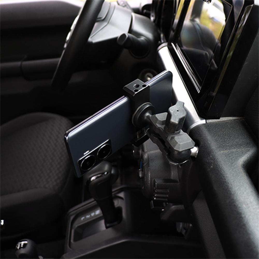 Car Phone Bracket Phone Holder Alloy+Silicone For Suzuki Jimny JB74 JB64 2019-23