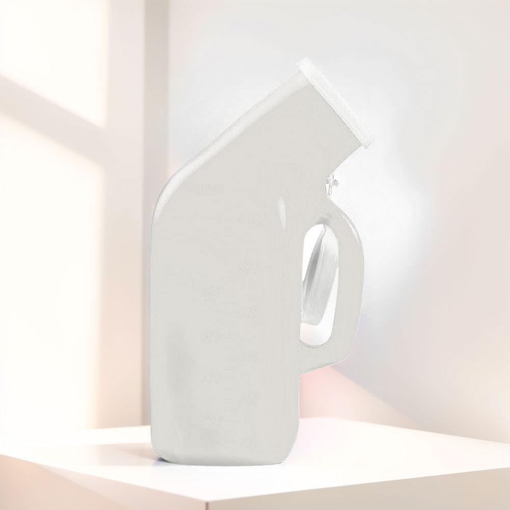 1200 ml Urinflasche Auslaufsicher Tragbares Urinal Kunststoff Männer Bettpfanne Flasche mit Deckel für Auto Ältere und Inkontinenz