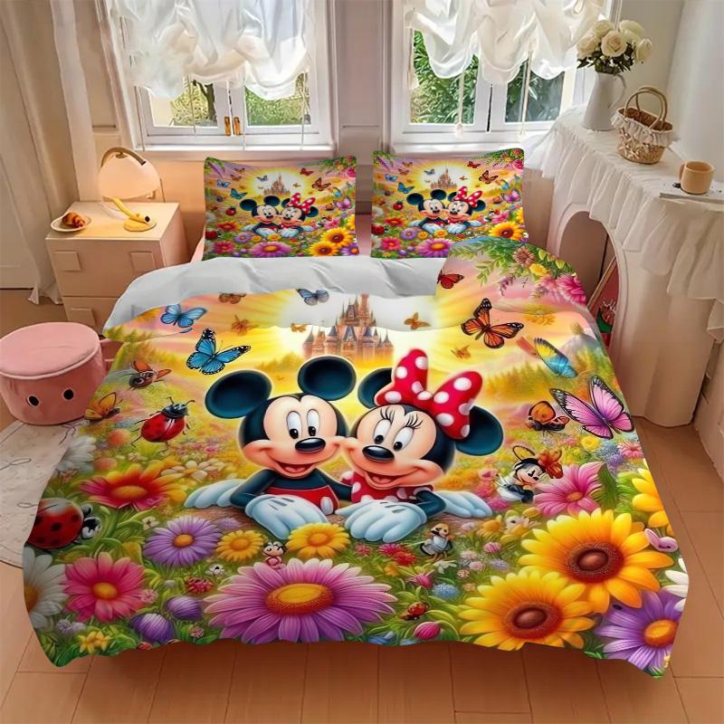 Mickey Minnie Fantasy Land Print 3Pcs Bedding Setduvet Cover With 2 Bedropillowcase Home Birthday Gift