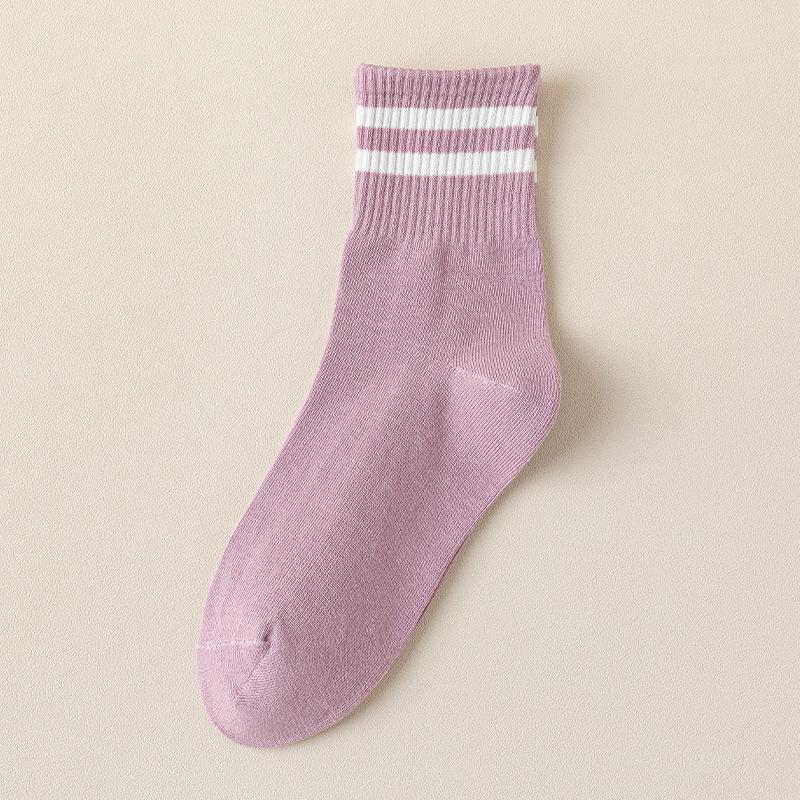 Damskie Wiosenno-Jesienne Paski Czysta Bawełna Wszystkie Rodzaje Ciepłe Sportowe Skarpety Tube