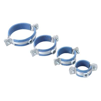 1Pcs Fastener Hardware Round Hose Clamp Pipe Fitting Nut Hoop Suspension Pipe Holder Carbon Steel Rubber 20/25/32/40/50/63mm