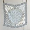111 mulberry silk georgette square scarf handmade curled light blue cashew print silk scarf women's spring and summer thin breathable collar