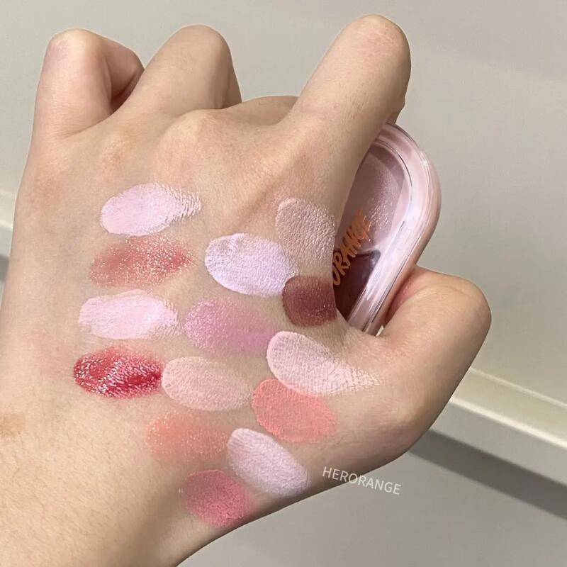 Two Color Powder Blusher Cream Matte Brighten Water Light Peach Cream Blush Natural Cheek Tint Waterproof Face Contouring Makeup