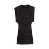 Round Neck Holiday Party Dress Fly Sleeve Silm Evening Dress Shining Sequin Mini Dress  Daily