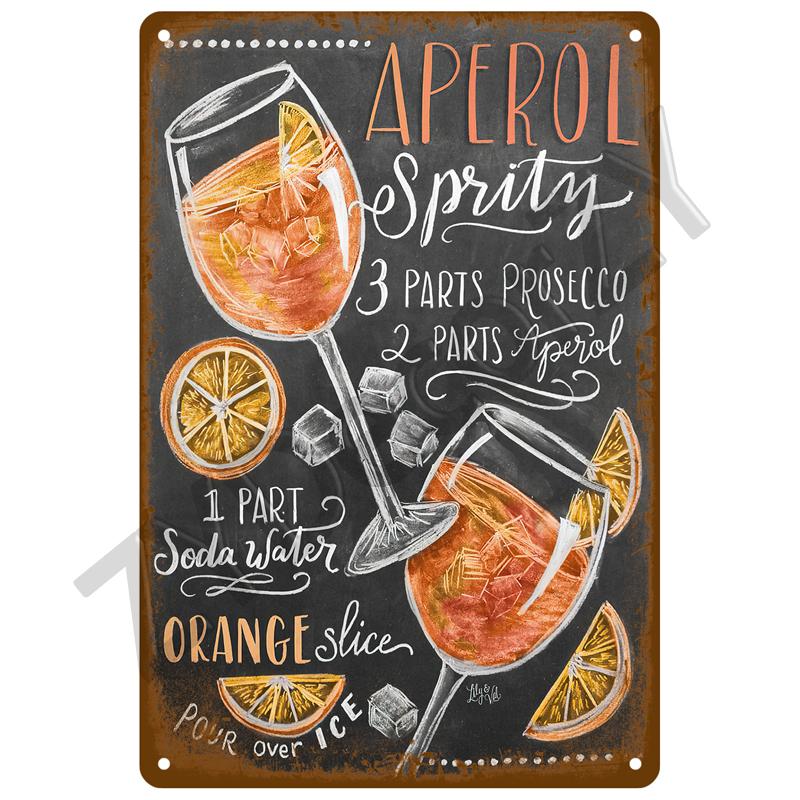 Vintage Posters Cocktail Tin Sign Plaque Metal Sign Plate Decoration Wall Art Home Decor For Bar Pub Club Man Cave Iron Painting