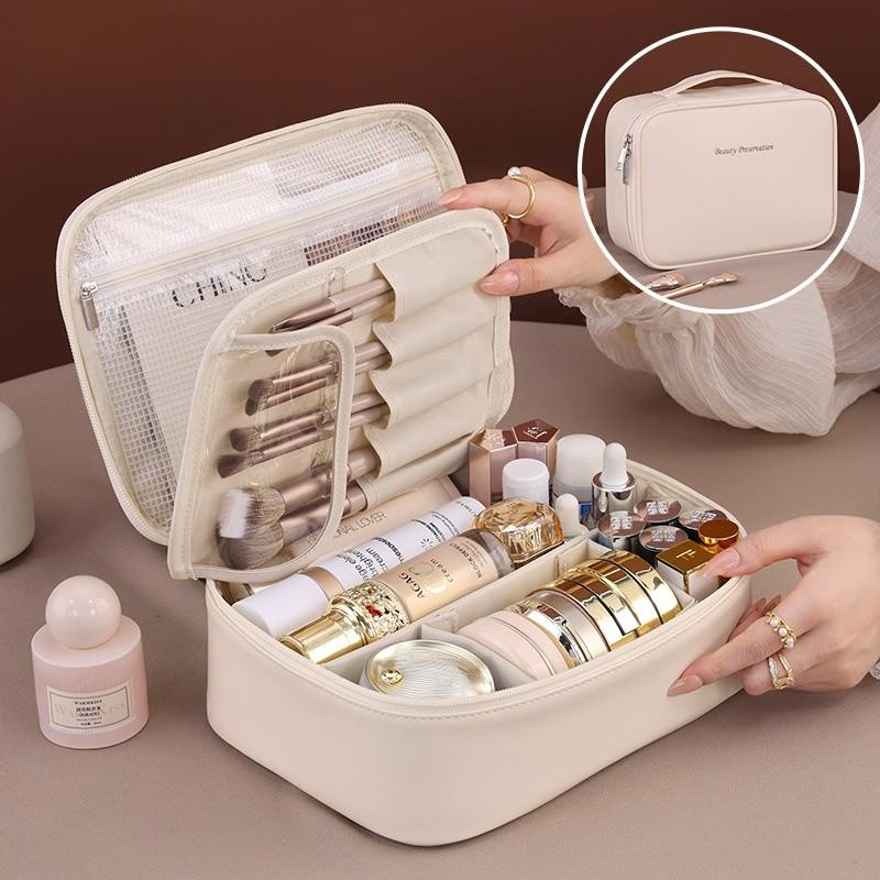 Large Capacity Makeup Bag With Waterproof Material For Travel And Daily Use