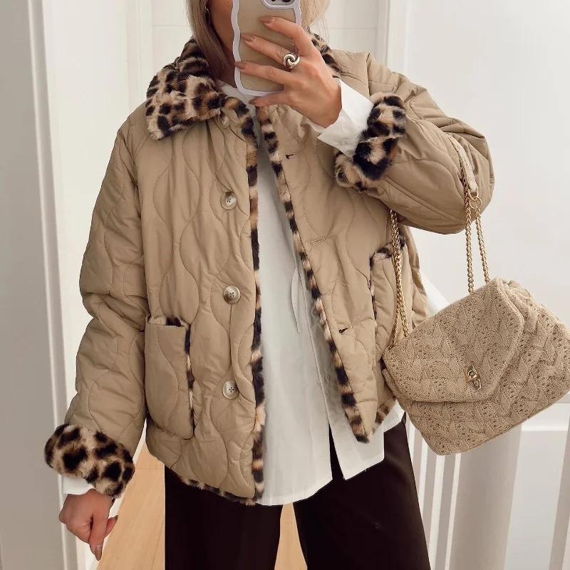 European and American Women's Reversible Quilted Lapel Jacket - Autumn/Winter Street Fashion