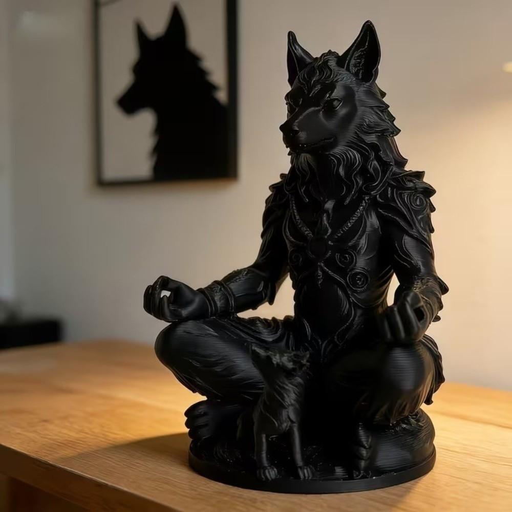 Gothic Wolf Statue Sheep Desktop Ornaments Collectible Gift Animal Figurine Home