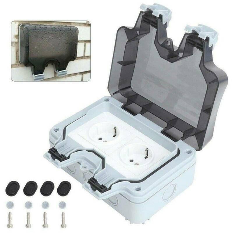 Outdoor Waterproof Socket Outdoor Rainstorm-proof Socket British Standard Anti-leakage Charging Socket German Type