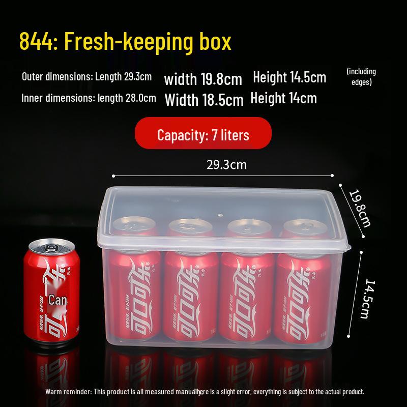 Clear Plastic Rectangular Food Storage Box with Sealed Lid for Refrigerator