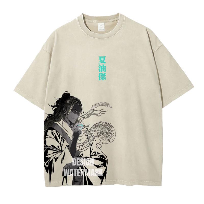 

Anime JJujutsu KKaisen T Shirts Oversized Vintage Washed Fushiguro Toji Tshirt Manga Gojou Satoru Tops Tees Man Cotton S