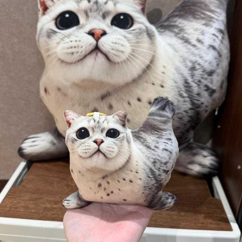Seal Cat Pillow Doll Soft Stuffed Plush Animals Cats Creative Sleep Pillow Sofa Cushion Waist Support Home Decor for Gift
