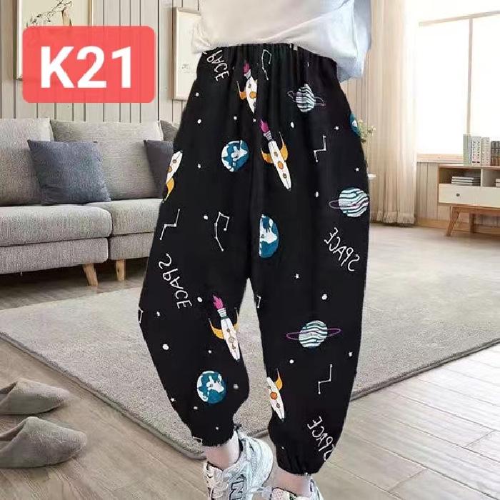 

2024 Летние шаровары для мальчиков и девочек с защитой от комаров - Повседневные детские брюки 130 cm