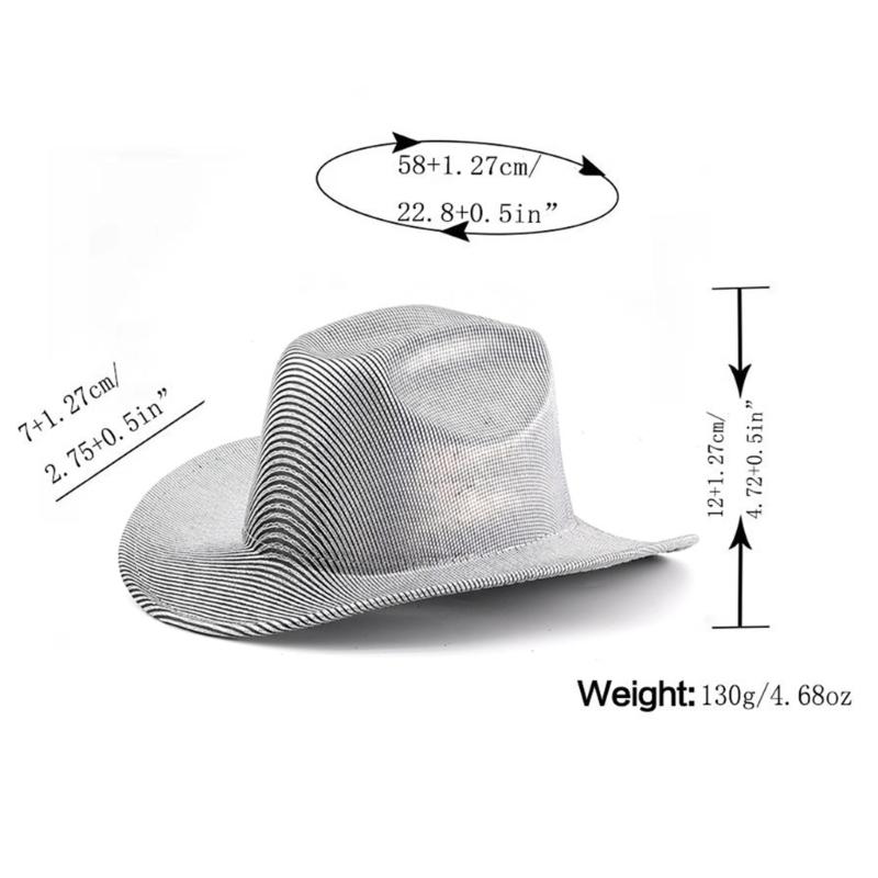 Fluorescence Cowboy Hat for Women Breathable Large Brims Beach Hat Music Festival Hat Bachelorette Party Nightclub Hat