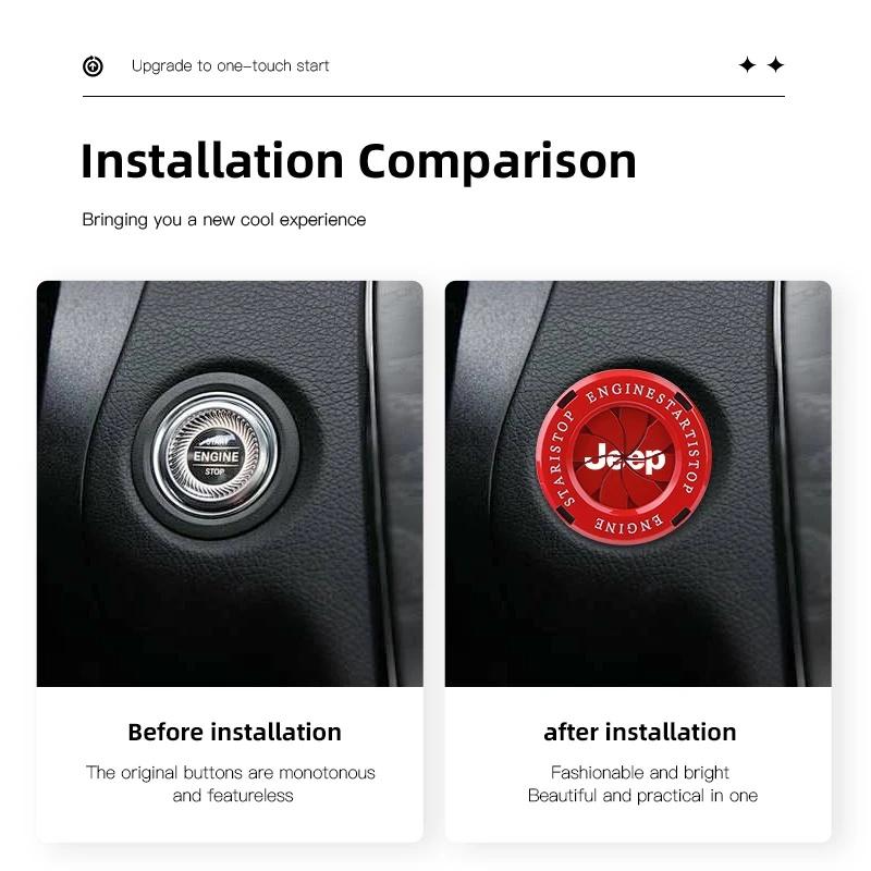 1Pc Decorative Car Engine Start Button Ring Cover for Jeep Renegade Wrangler JK Grand Cherokee Compass Patriot Auto Accessories ALW1