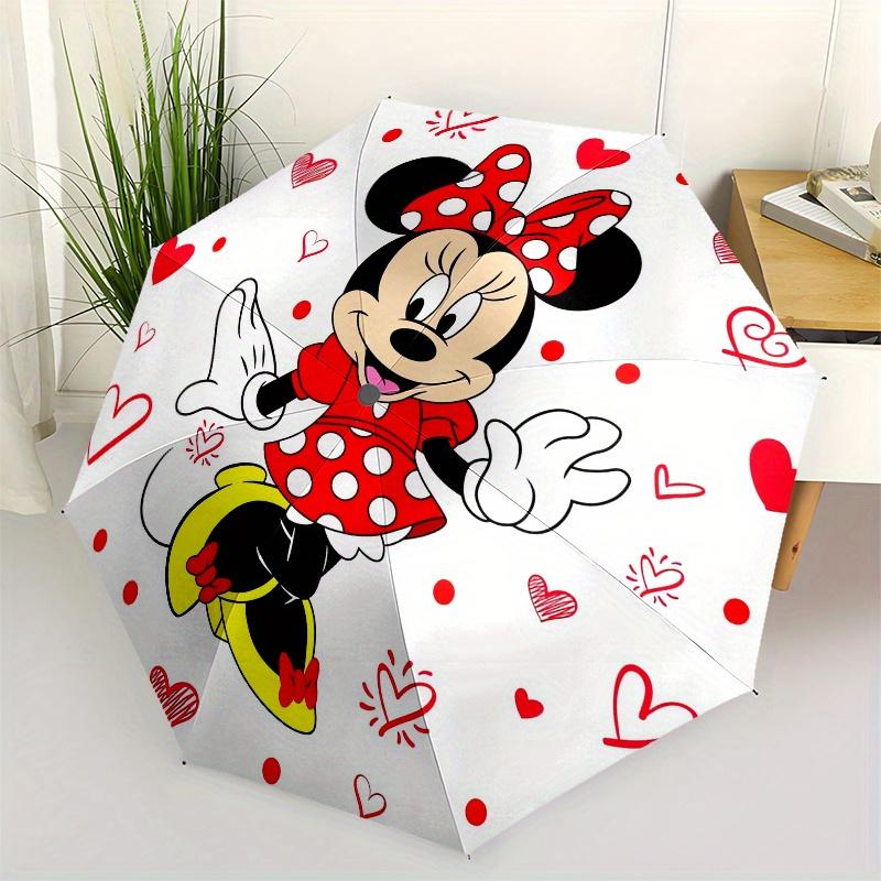 

Minnie Mouse,Hearts Automatic Umbrella - Tri-fold Portable Umbrella, Best Holiday Gift for Men and Women, Durable Iron Frame, Playful Design