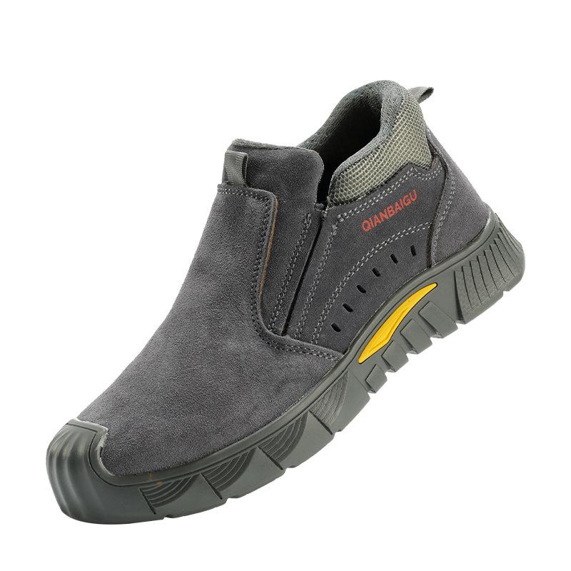 

Мужские замшевые защитные ботинки с металлическим подноском, противоударные, нескользящие 117 Gray; Size 44