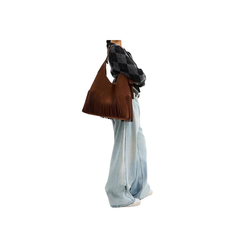 Coach Brooklyn 39 Fringe Suede Leather Shoulder Bag Large Women Shoulder Bag Warm-Brown CCC22-B4WBR