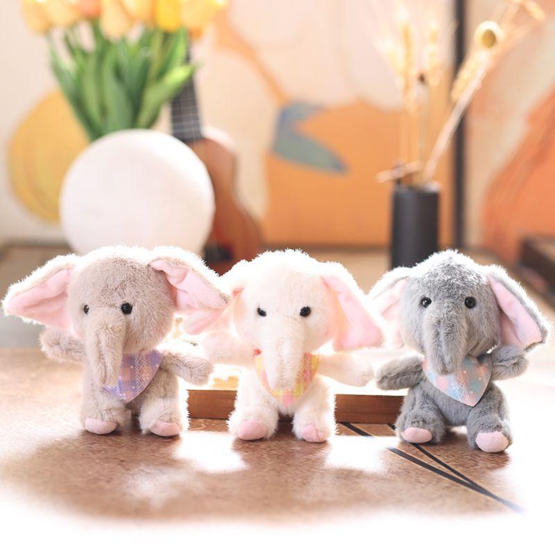 1Pcs Cartoon Elephant Stuffed Doll Keyring Soft Plush Toy Key Holder Bag Pendant Cute Elephant Keychain Backpack Hanging Decor