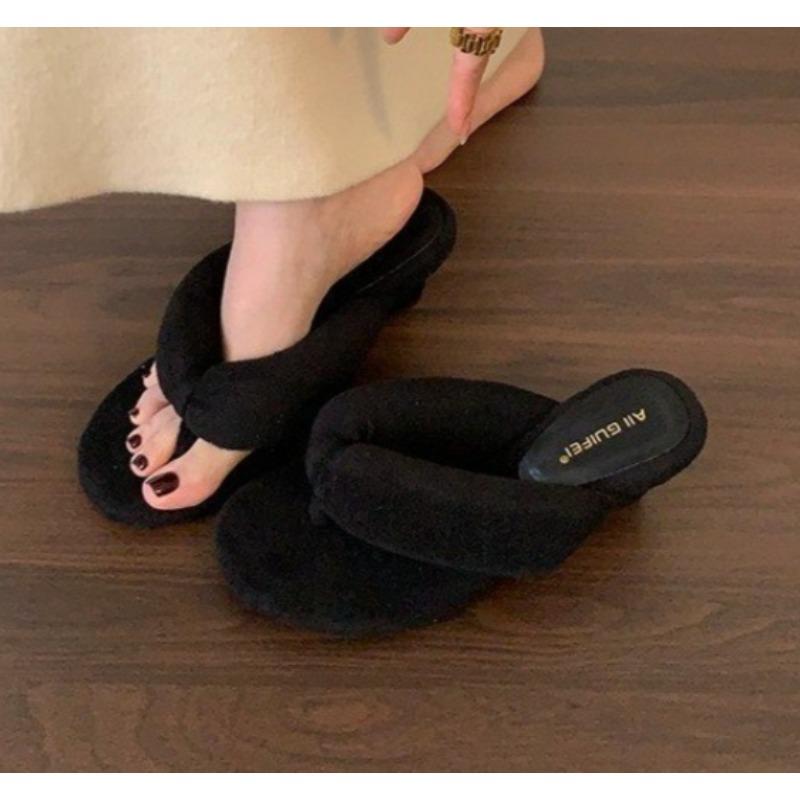 Fashion Comfort Soft Wedges Slippers Women Summer Sexy Clip Toe Flip Flops Fashion Non-slip Vacation Beach Slide Sandals Sandalias Mujer