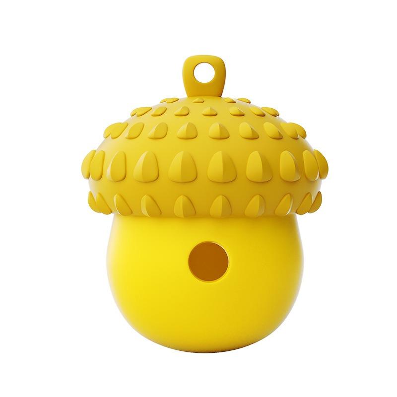 Dog Leakage Silicone Pine Cone Puzzle Interactive Bite Resistant Grinding Toy жёлтый