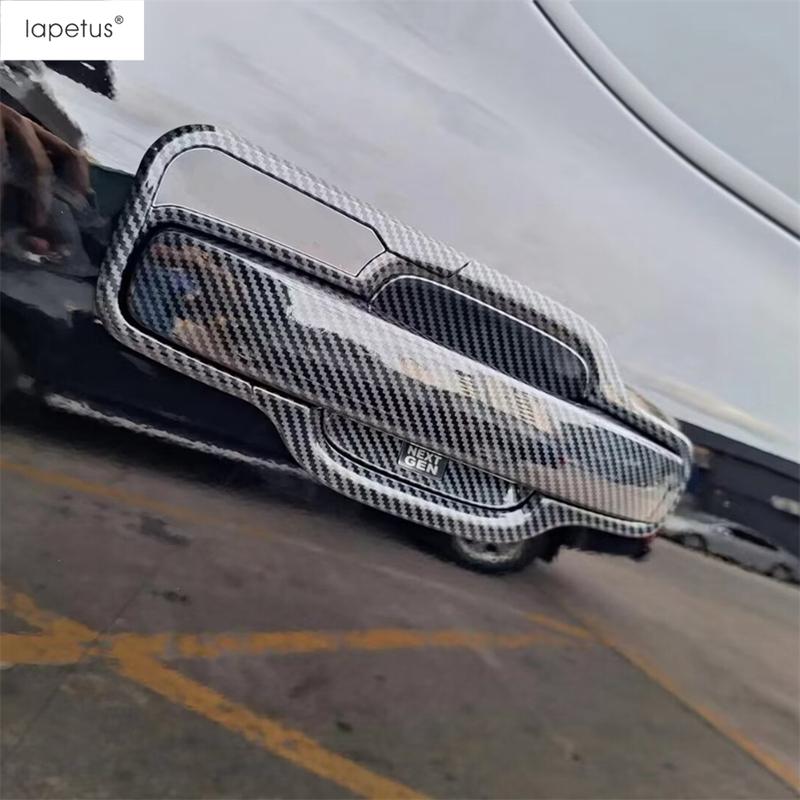Door Handle Bowl / Rearview Mirror Shell Decoration Cover Trim For Ford Ranger  2024 2025 Carbon Fiber Exterior Accessories