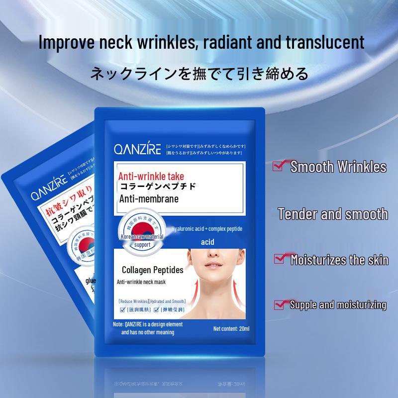 Oryginalna Maska na Szyję z Kolagenem Peptydowym: Przeciwzmarszczkowy, Nawilżający, Nawilżający, Ujędrniający, Redukuje zmarszczki na szyi