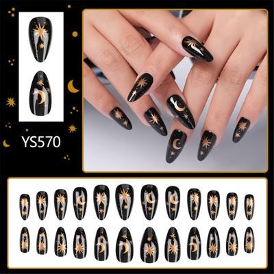 Press On Nail Almond Shaped Fake Nail Glossy Stick On Nail Natural Full Cover False Nail Acrylic Glues On Nail for Women