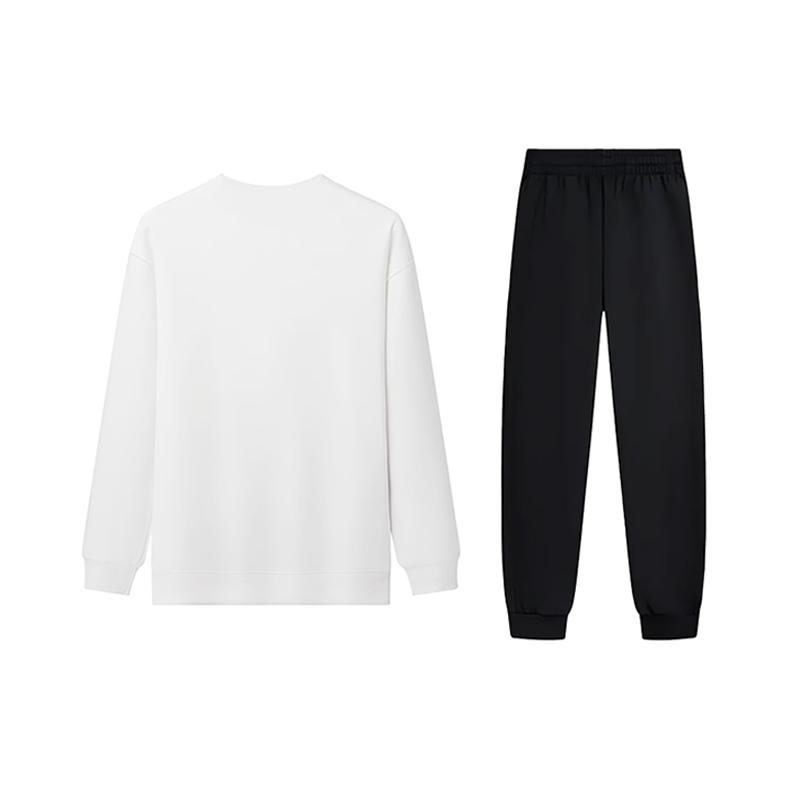 Li Ning Big Logo Letter Print Trendy Loose Versatile Round Neck Pullover Long Sleeve Casual Sports Suit Unisex Suit YTLV113-3+AKL73-4