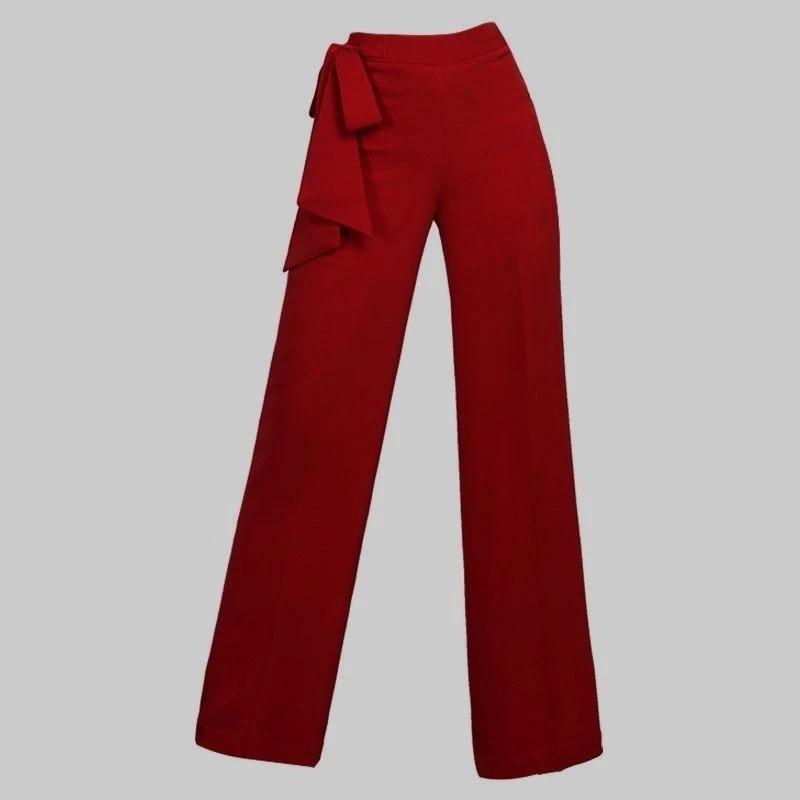 Lockere Tanz-Modern-Hose Ballsaal-Tanz Fließend Hohe Taille Hose Latein Band Hohe Taille Weite Beine Latein-Tanzhose