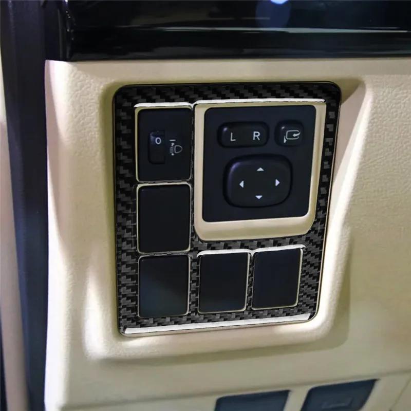 Hodí se pro Toyota Land Cruiser Prado 2010-2017 Kryt ozdobného panelu spínací skříňky světlometů z uhlíkových vláken samolepka na auto 3D