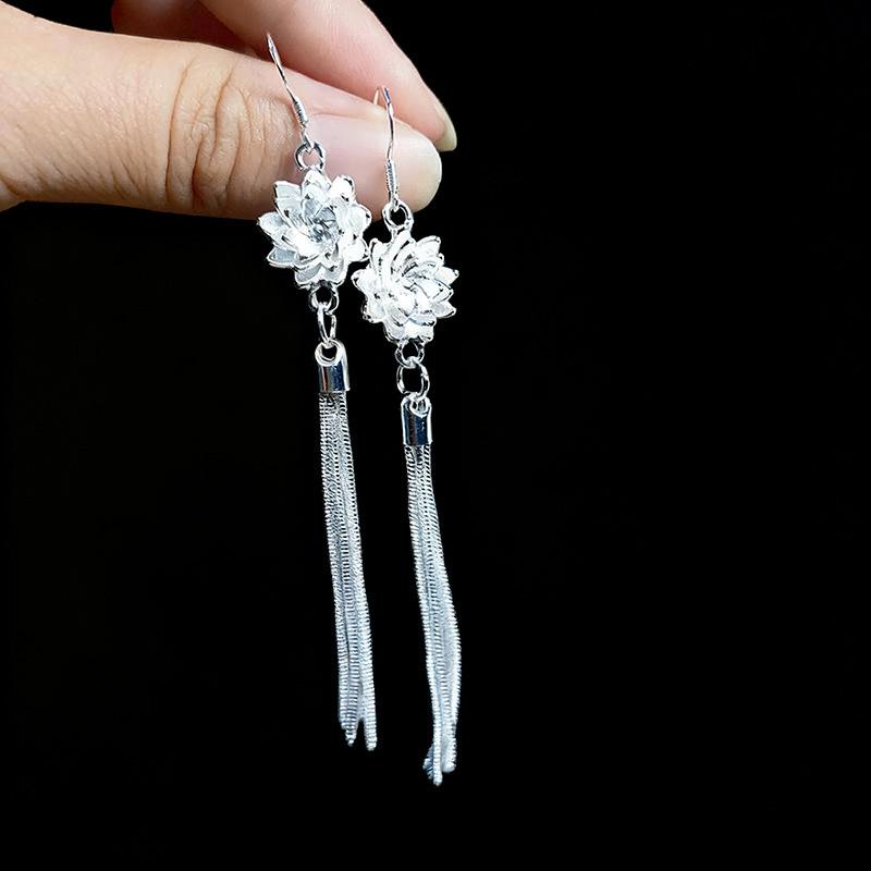 Ethnic style earrings Alloy silver-plated Miao ethnic minority Dong Yi earrings Earrings