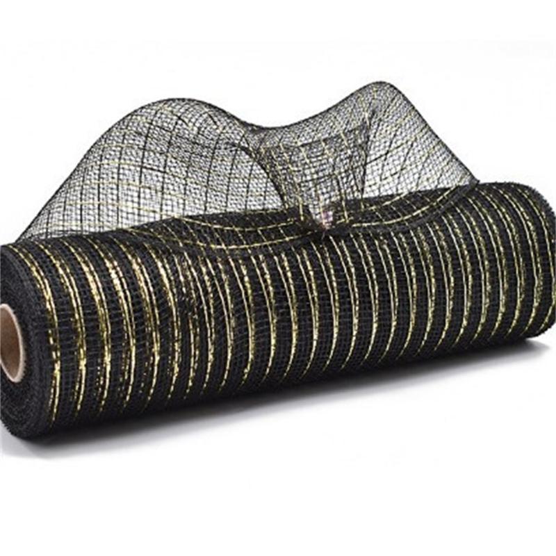 Deco Net Ribbon 10Inchx10Yard Metallic Foil Poly Net Ribbon For Wreath Crafting Holiday Decoration and Wrapping