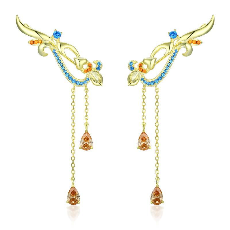 

S925 sterling silver new Chinese earrings long antique earrings niche high sense exquisite Internet celebrity earrings female tide 925 silver
