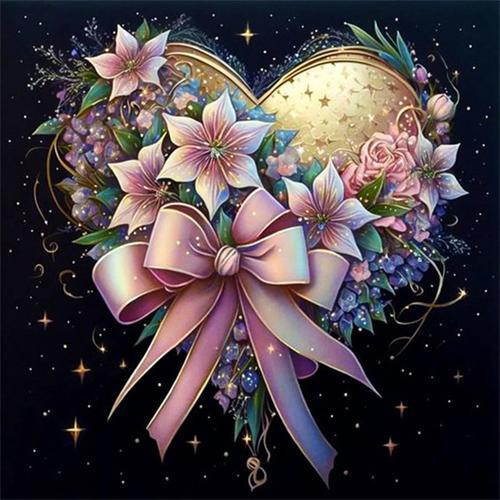 Diy Diamond Painting Heart Flower Home Decor Full Square Round Embroidery Mosaic Fantasy Landscape Wall Art
