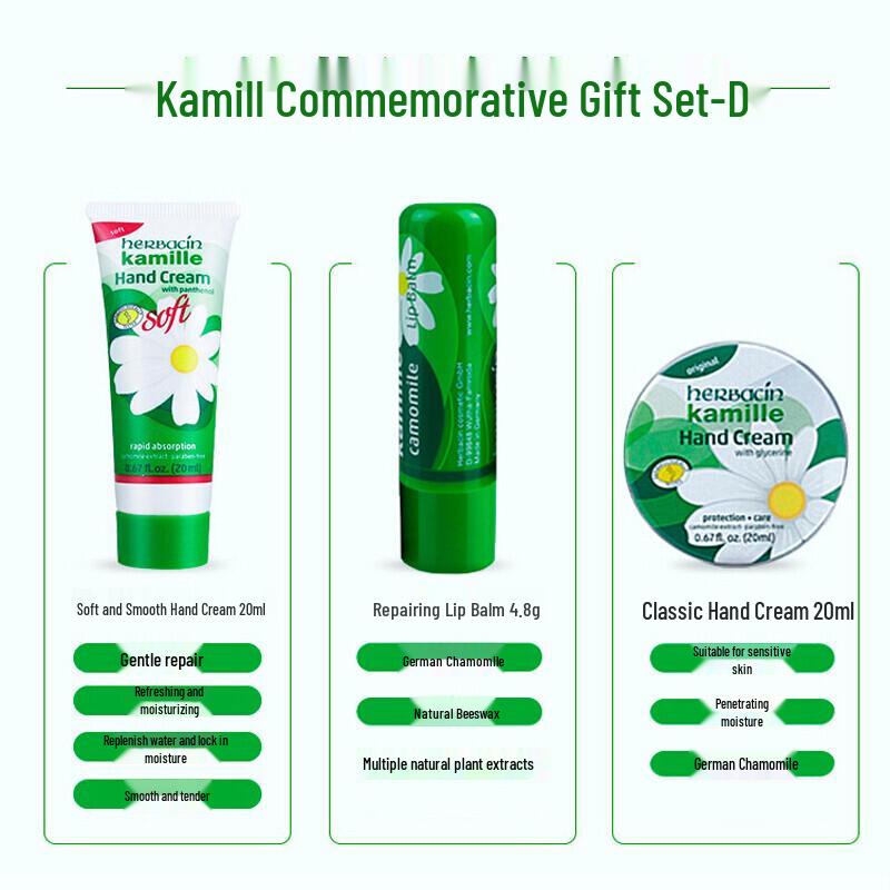 Herbacin Kamille Hand Cream & Lip Balm Gift Set