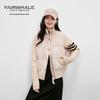 Mark Fairwhale Damen Kurze Strick Patchwork Stehkragen Daunenjacke