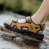 Classics Style Men Sandals Outdoor Walking Summer Shoes Anti-Slippery Beach Shoes Men Comfortable Soft Leather Sandals