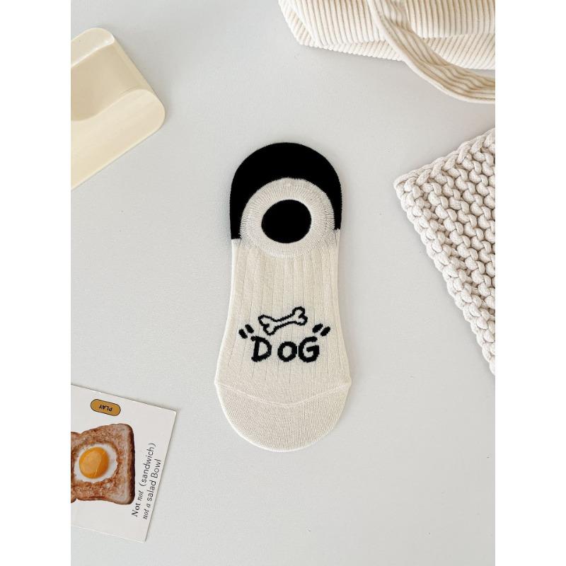 Female Summer Thin Cute Puppy Non Slip Non Slip Heel Invisible Boat Socks