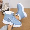 Stivali Donna Taglie Forti Autunno Inverno Scarpe in Cotone Stivaletti Sportivi Casual Scarpe Alte Foderate in Pile