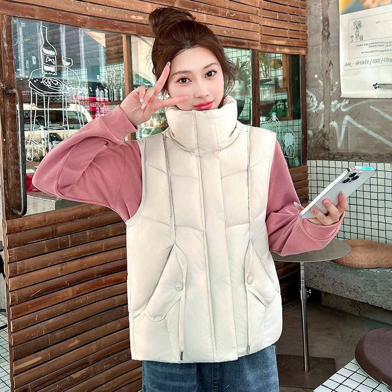 

Новый женский легкий жилет без рукавов со стойкой, качественная куртка, однотонная, утолщенная, теплая, спортивный, повседневный, свободный, хлопковый жакет M