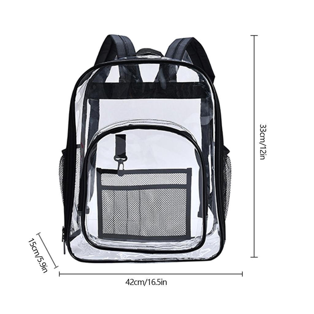 17" Transparenter Rucksack Wasserabweisend Transparenter Rucksack Strapazierfähig Durchsichtiger Rucksack Große Kapazität Buchertasche Schultasche