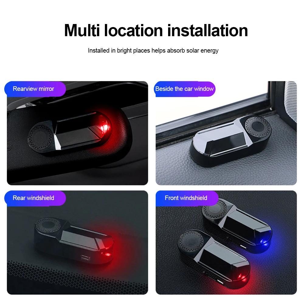 Car Security Light Strobe Signal Security System Simulated Anti-Theft Caution LampTail Light Solar LED Flashing Decorative Light