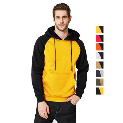 Men’s Hooded Sweatshirts Contrasting Color Long Sleeves 2 Side Pockets Pullover Shirts Autumn Winter Spring Warm Hoodies