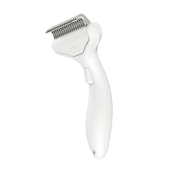 Pet Detangling Comb Deshedding Tool with Curved Stainless белый