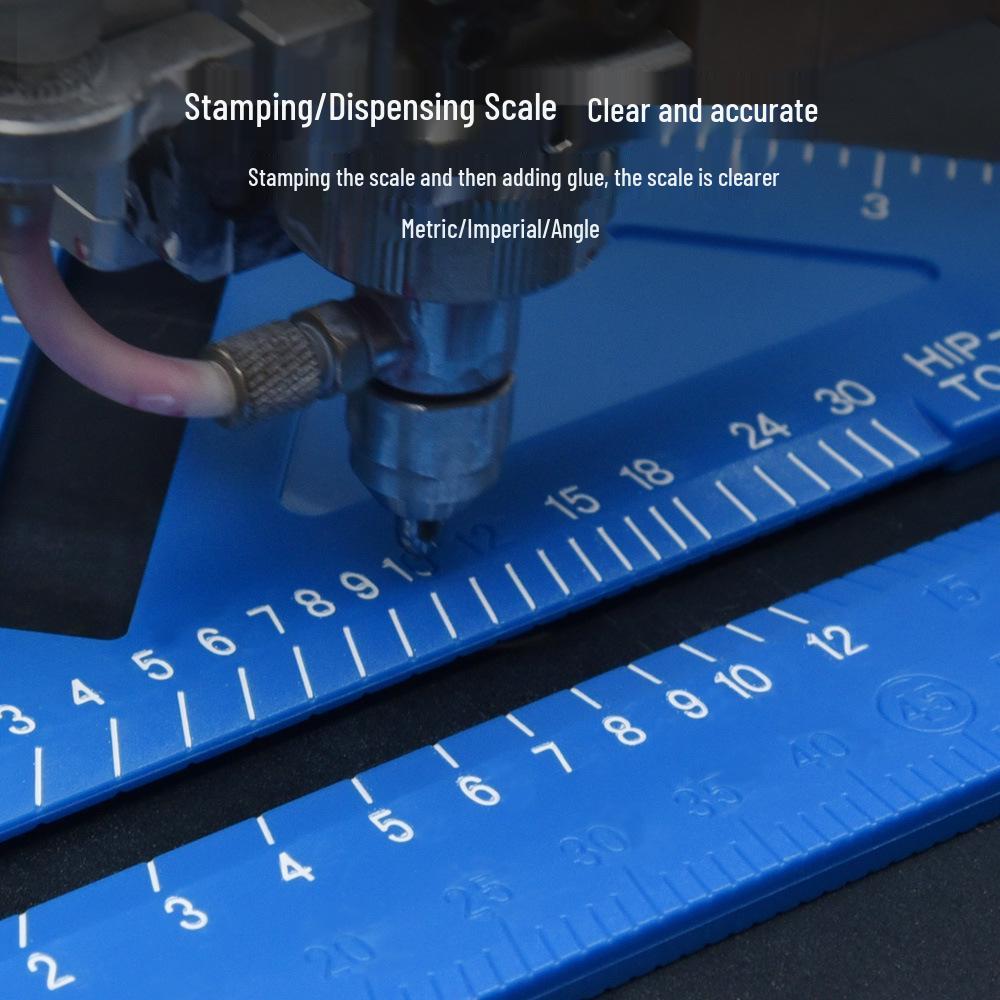12-inch Aluminum Alloy Black Metric/Imperial Triangle Ruler - 90°/45° Right Angle, 7-inch Woodworking Triangle Plate