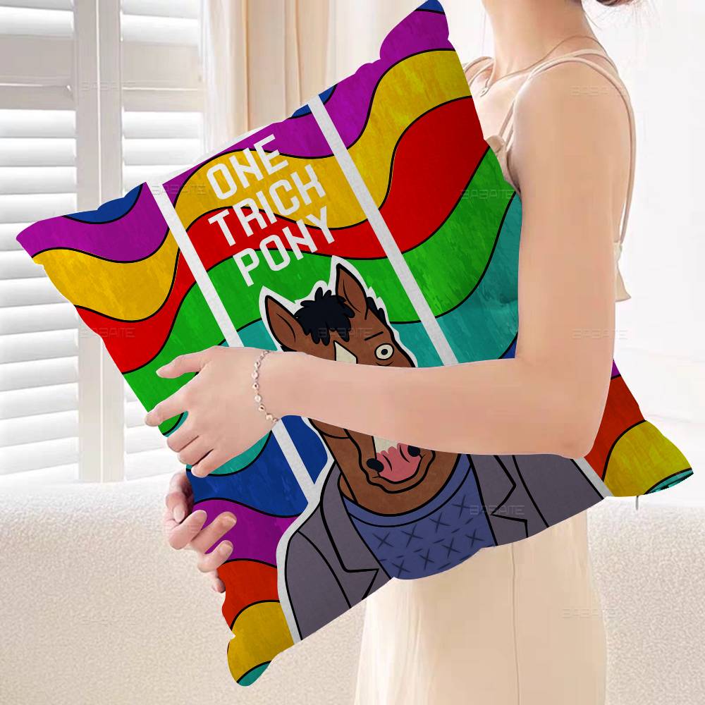 B-Bojack Print Anime Pillow Anime Pillow Sofa Bed Head Pillow Cover Cushion Cover 45x45 Cm Fashion
