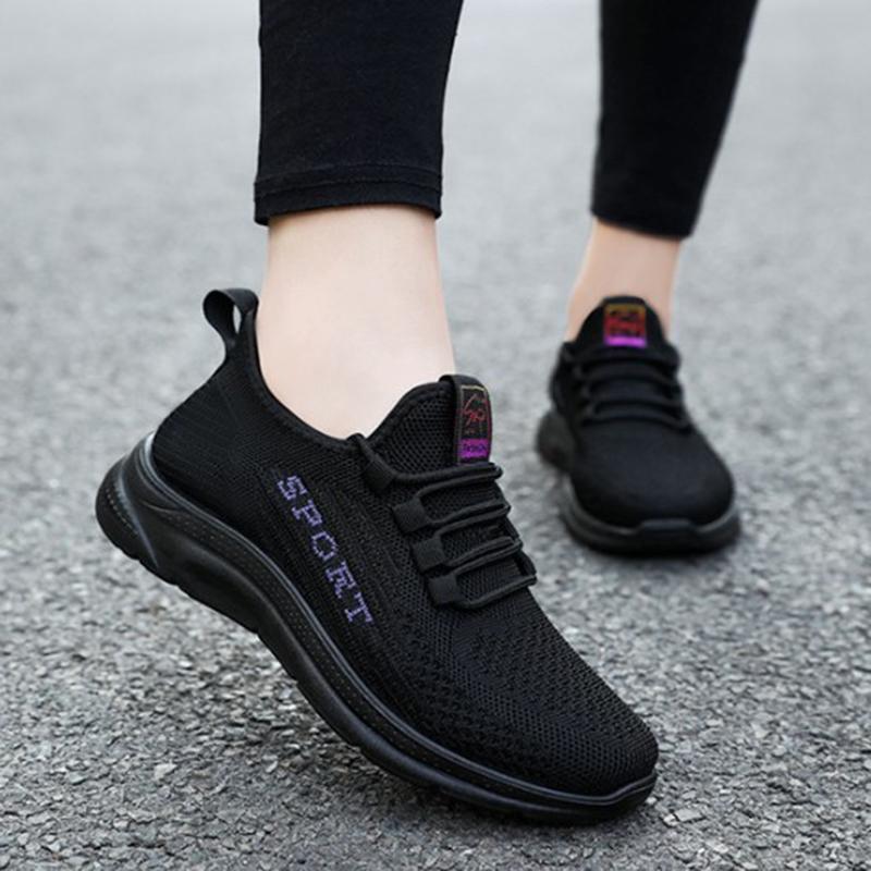 Sneakers  New Fashion Wedge Platform Plus Size Casual Sports Shoes Women Lace-Up Mesh Breathable Women'S Vulcanized Shoes