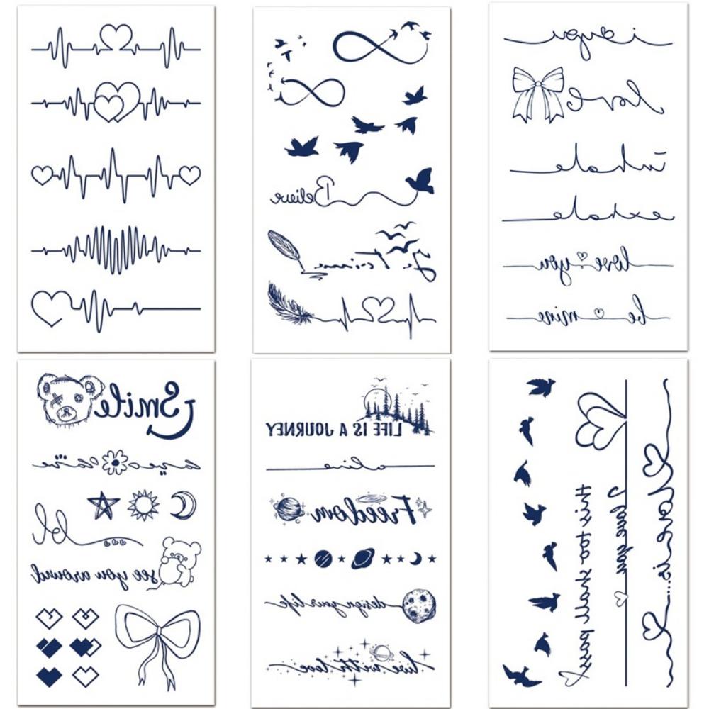 MIRWAY DIY Semi-Permanent Tattoo Sticker Henna Tattoo Sticker 6-Piece Set 1 Pcs MWC-E 6-Piece Set